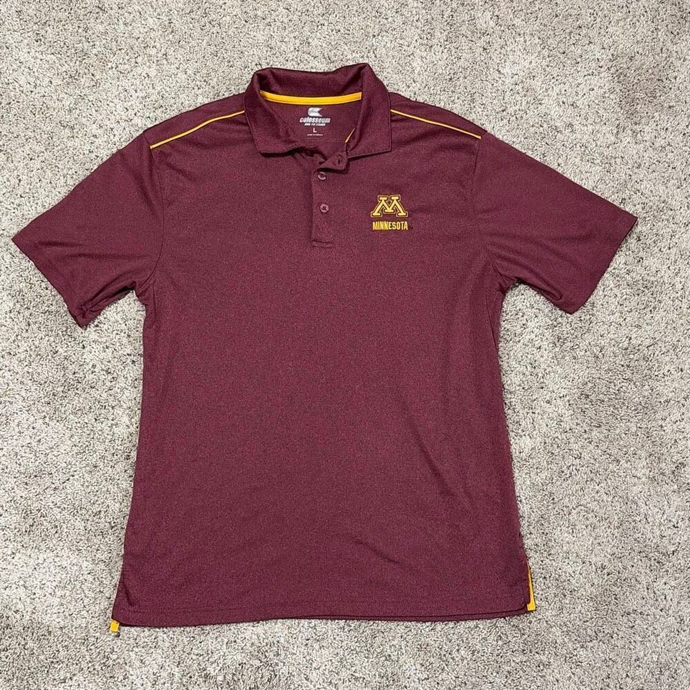 Colosseum Minnesota Golden Gophers Burgundy‎ Polo Shirt Men’s Large NCAA